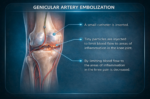 Geniculate Artery Embolization Graphic